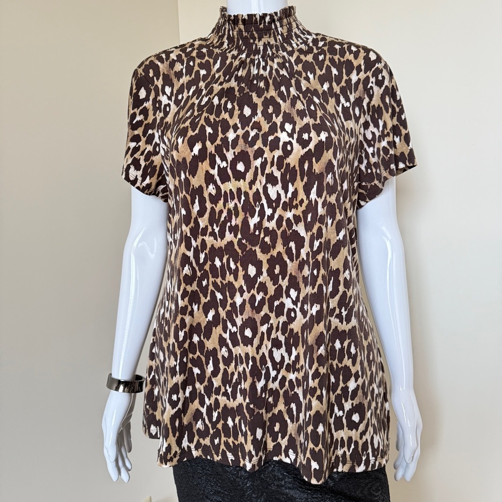 Style & Co Leopard Print Women's Top Size XL